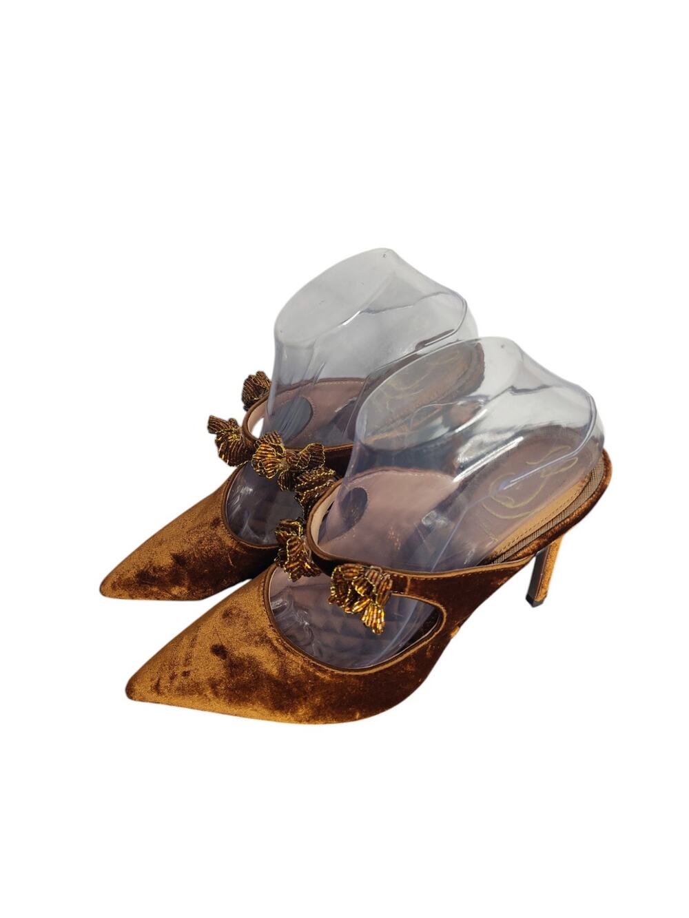 Sam Edelman Amelie Floral Beaded Mules Velvet size 8